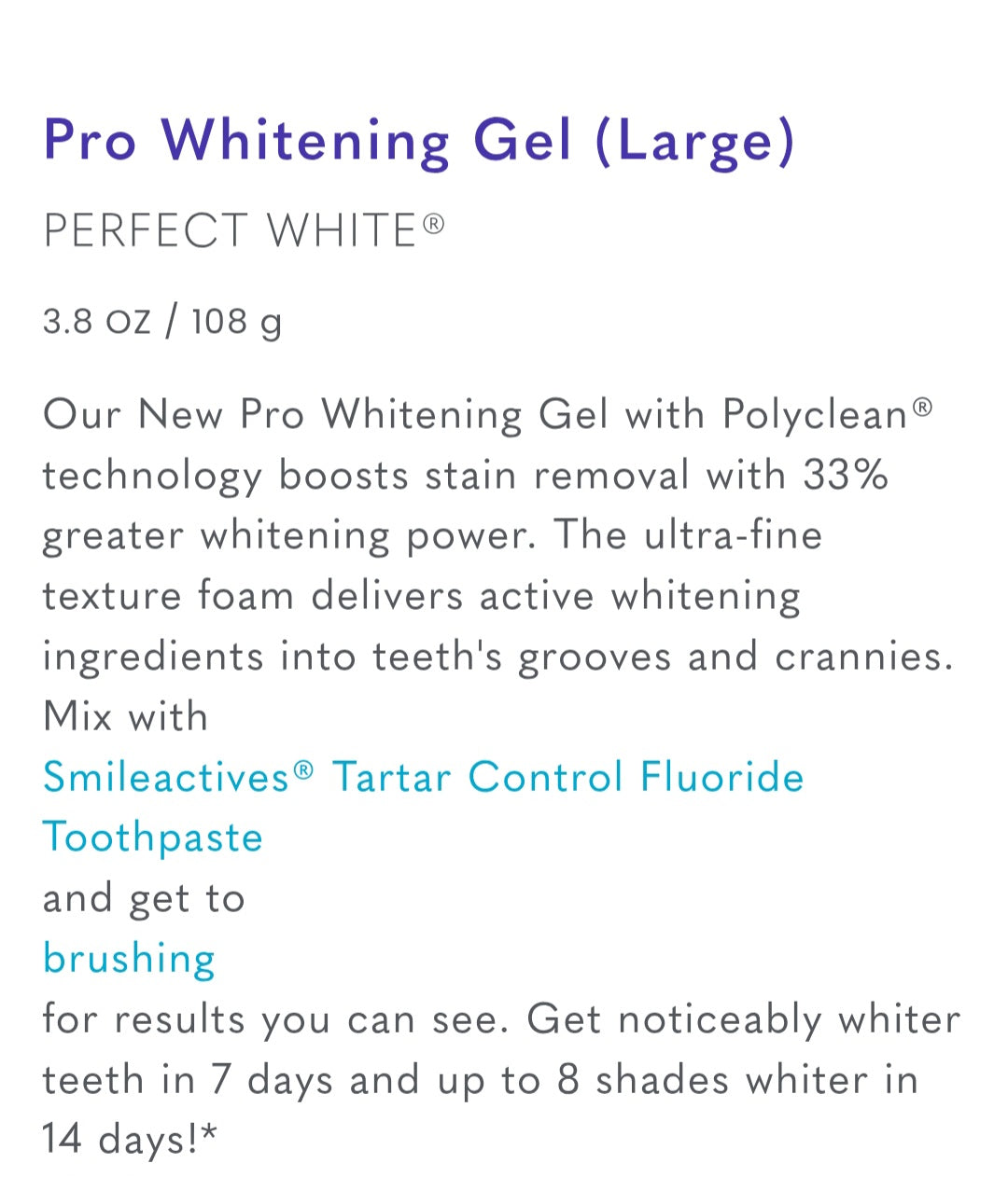 Smile activé whitening gel toothpaste