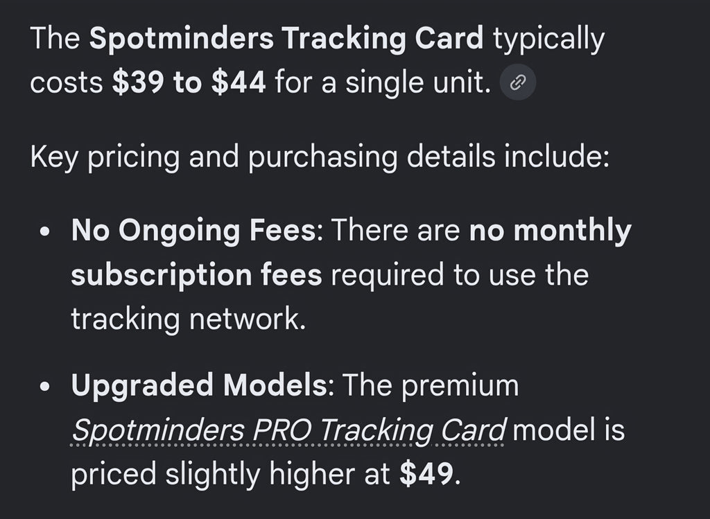 Tracking card