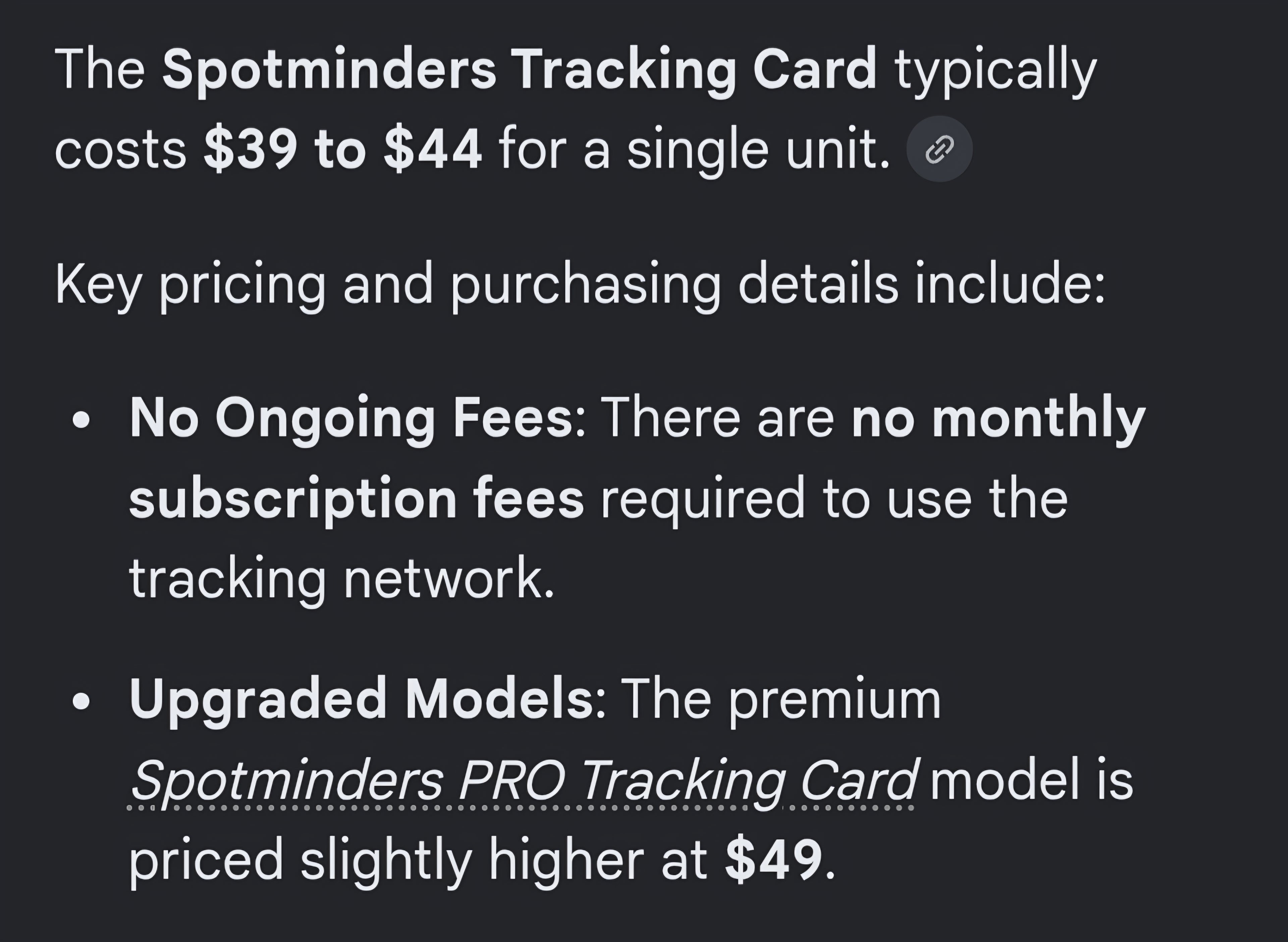 Tracking card
