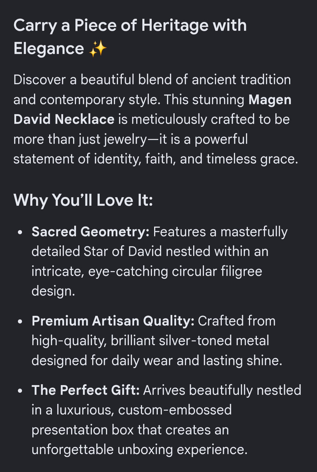 Star of David necklace