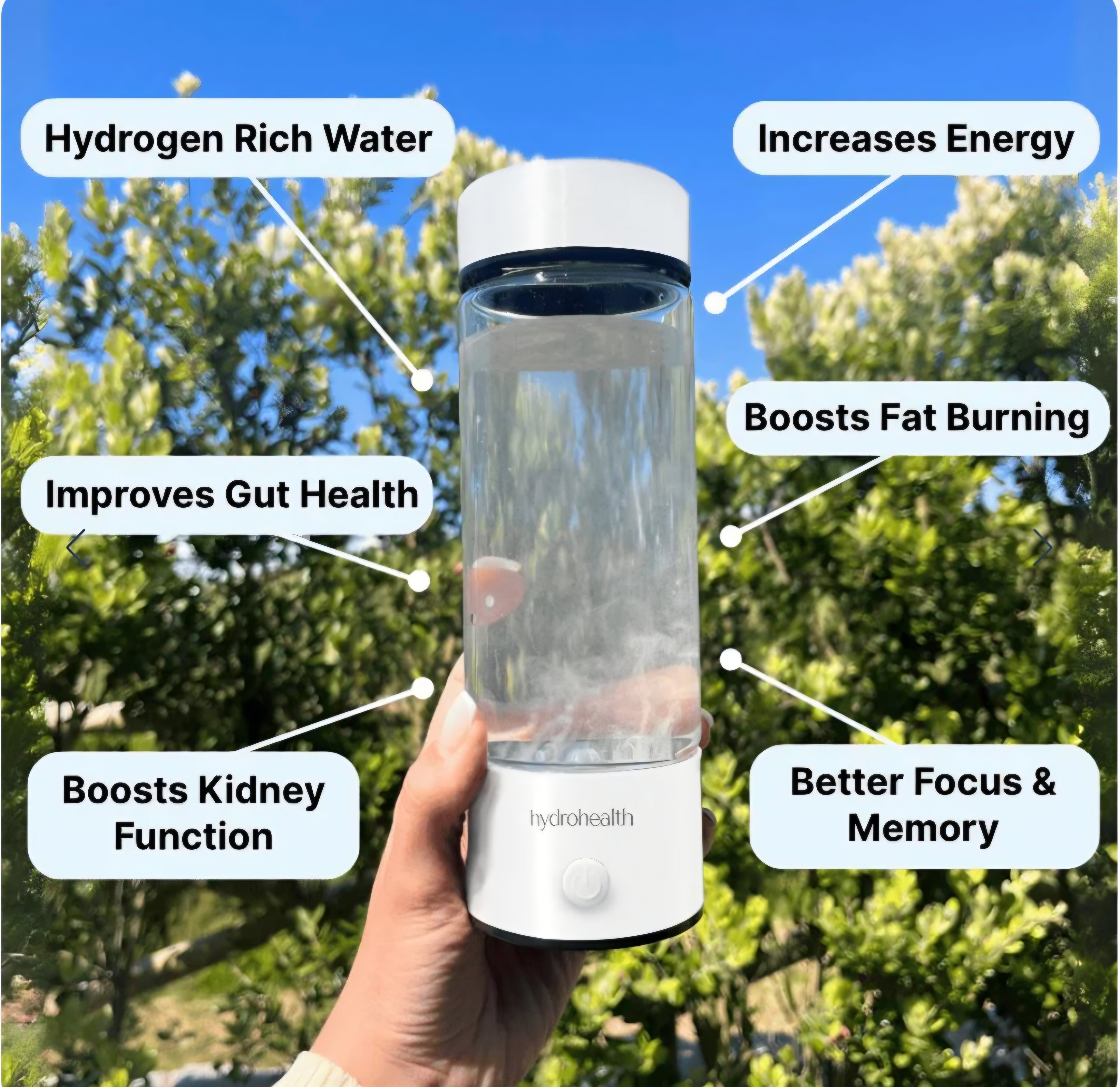 Hydrohealth bottle w/ Black cooler bag new it box w/ charger