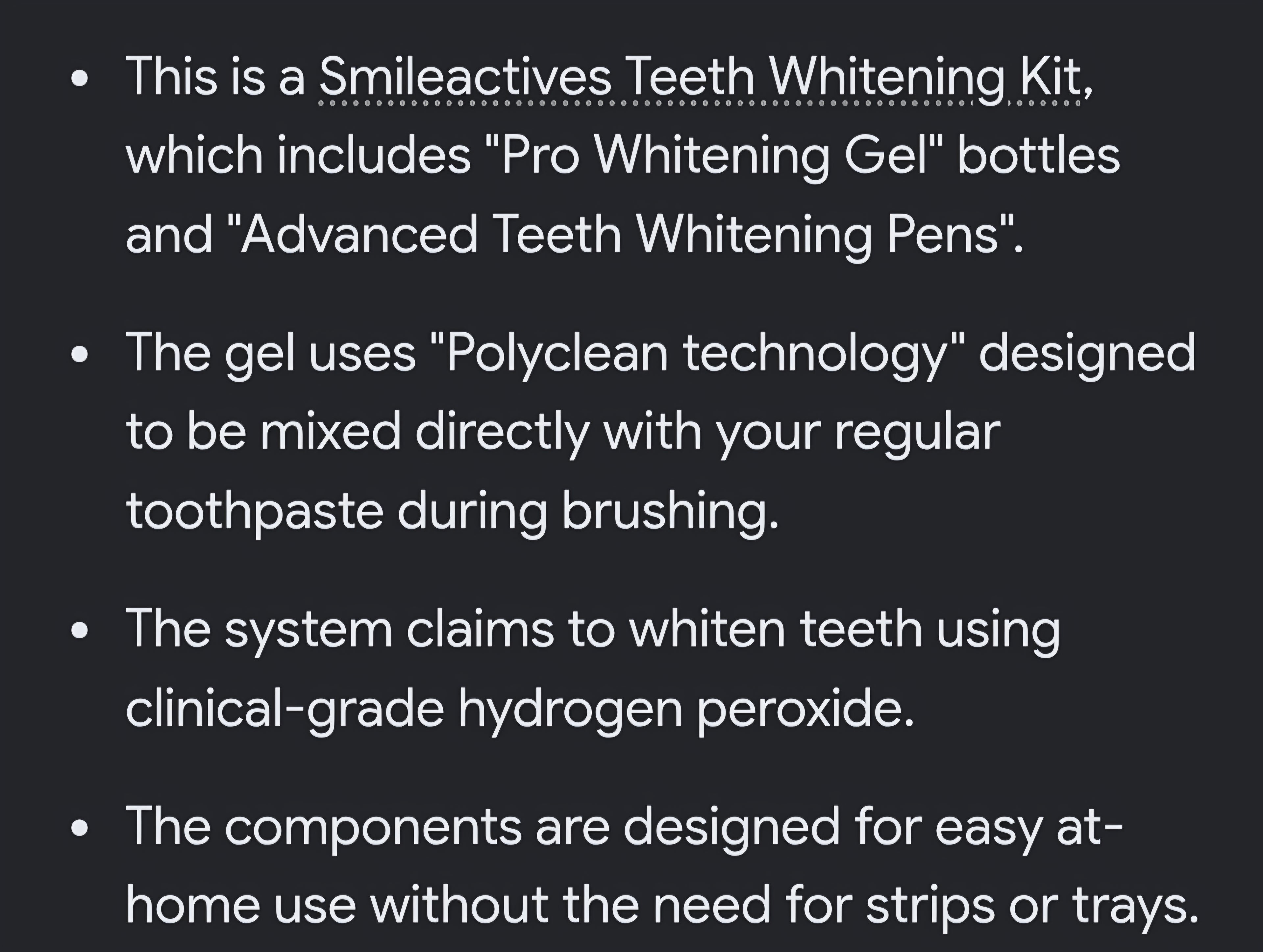 Smile activé teeth whitening kit