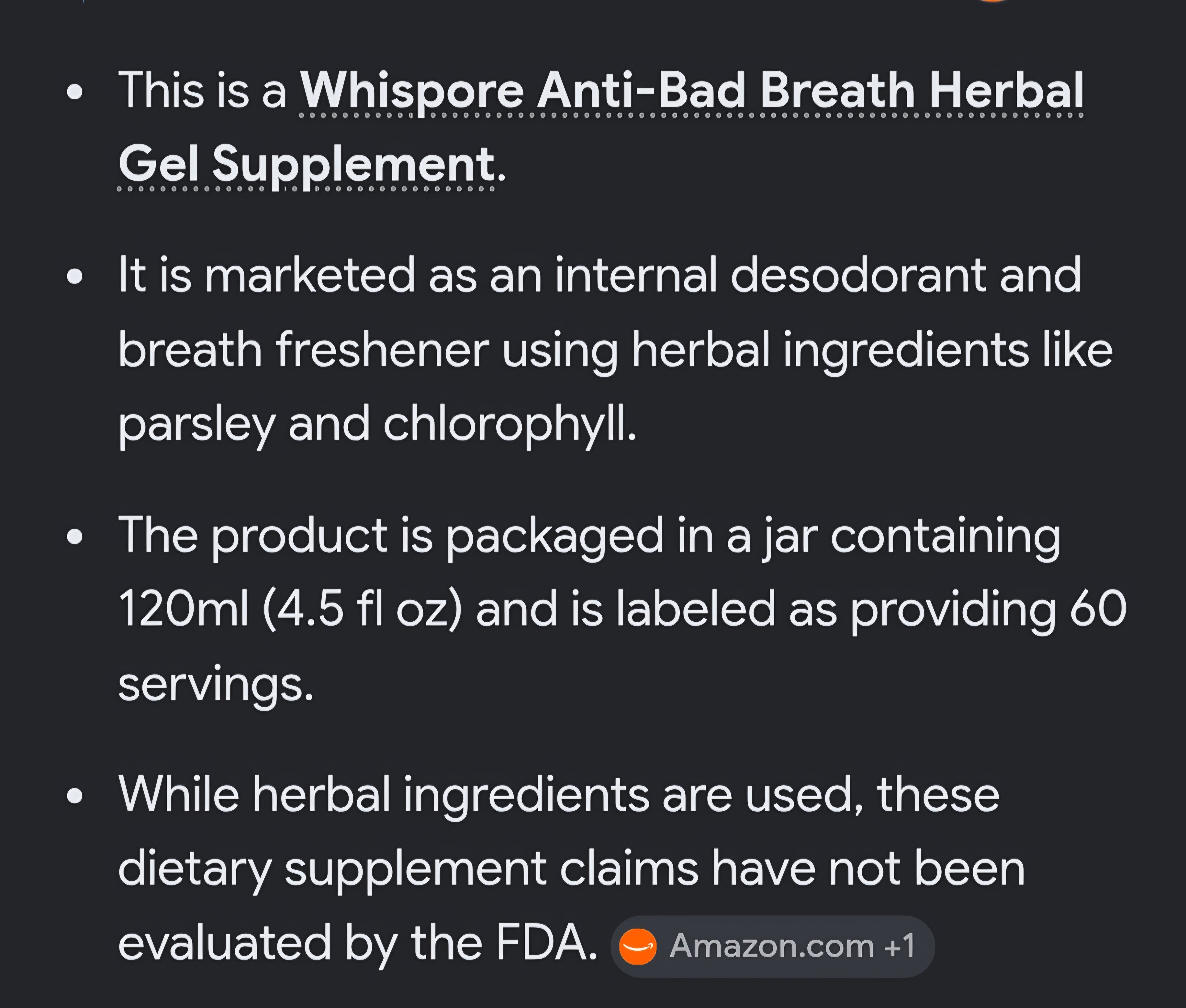 Whispore Anti-Bad Breath Gel