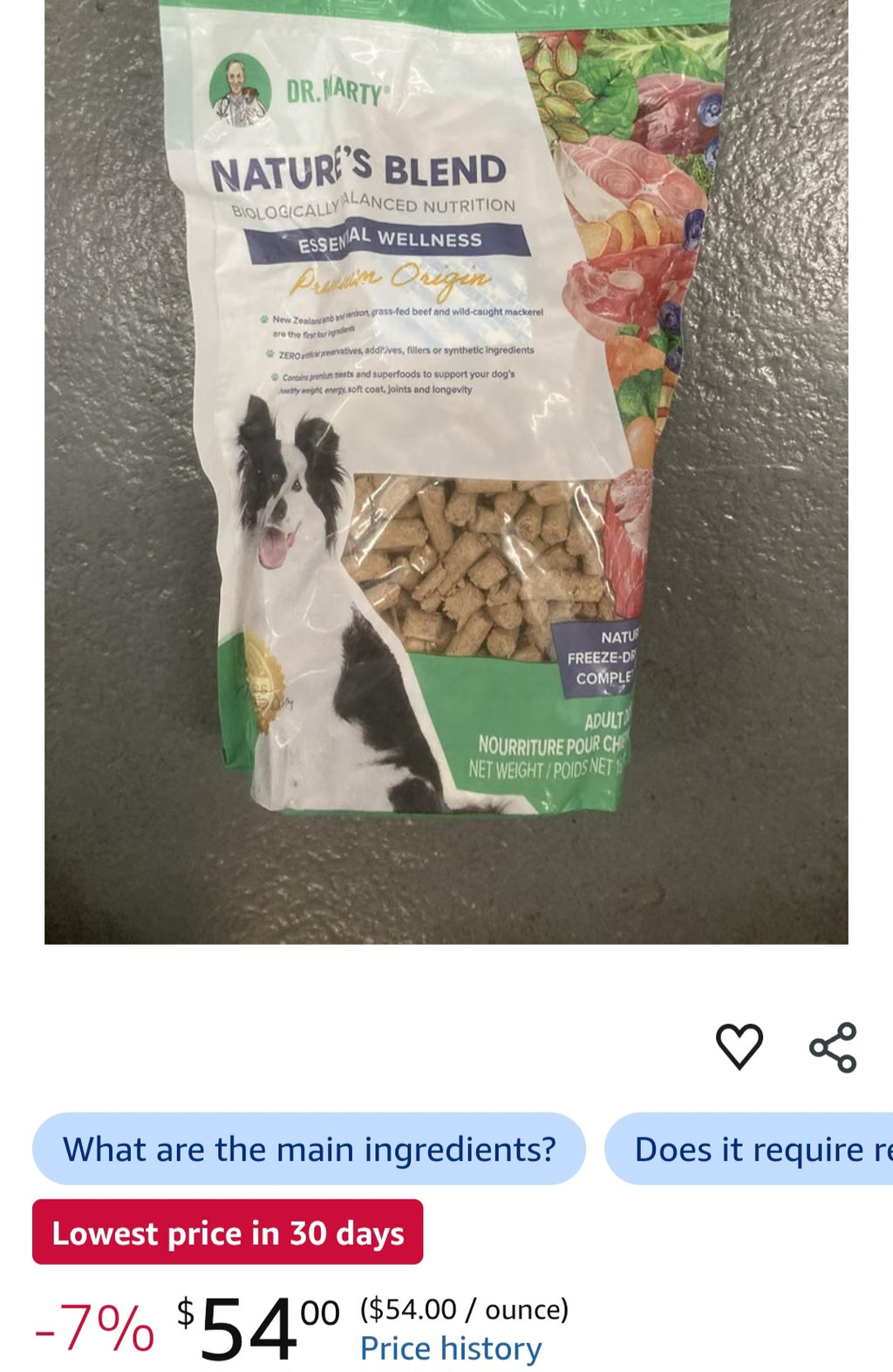 Doctor Marty's Dog Food 16 oz