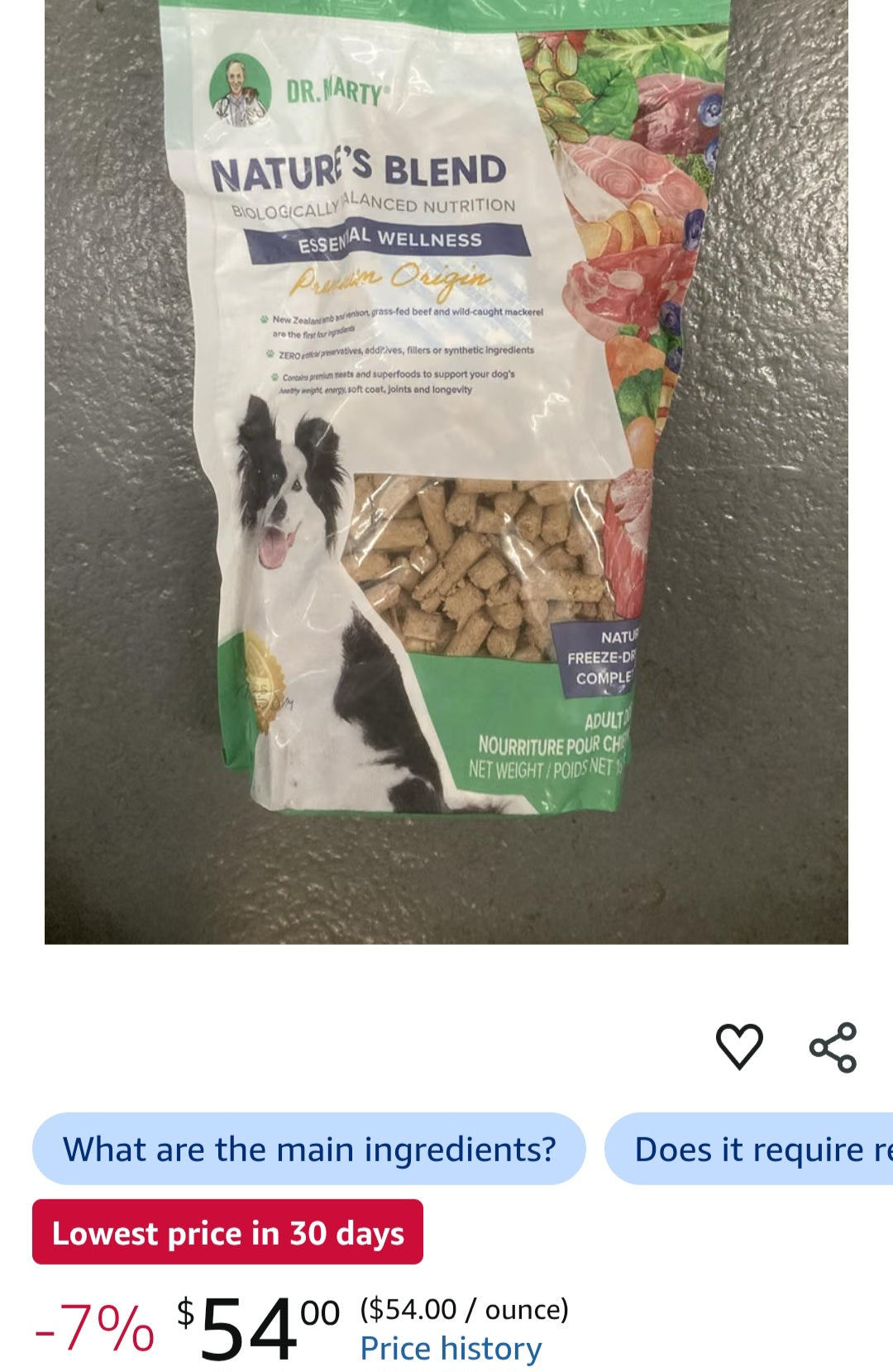 Doctor Marty's Dog Food 16 oz
