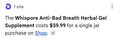 Whispore Anti-Bad Breath Gel