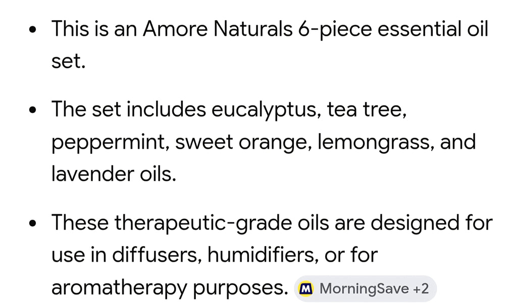 AMORE Essential oils set of six