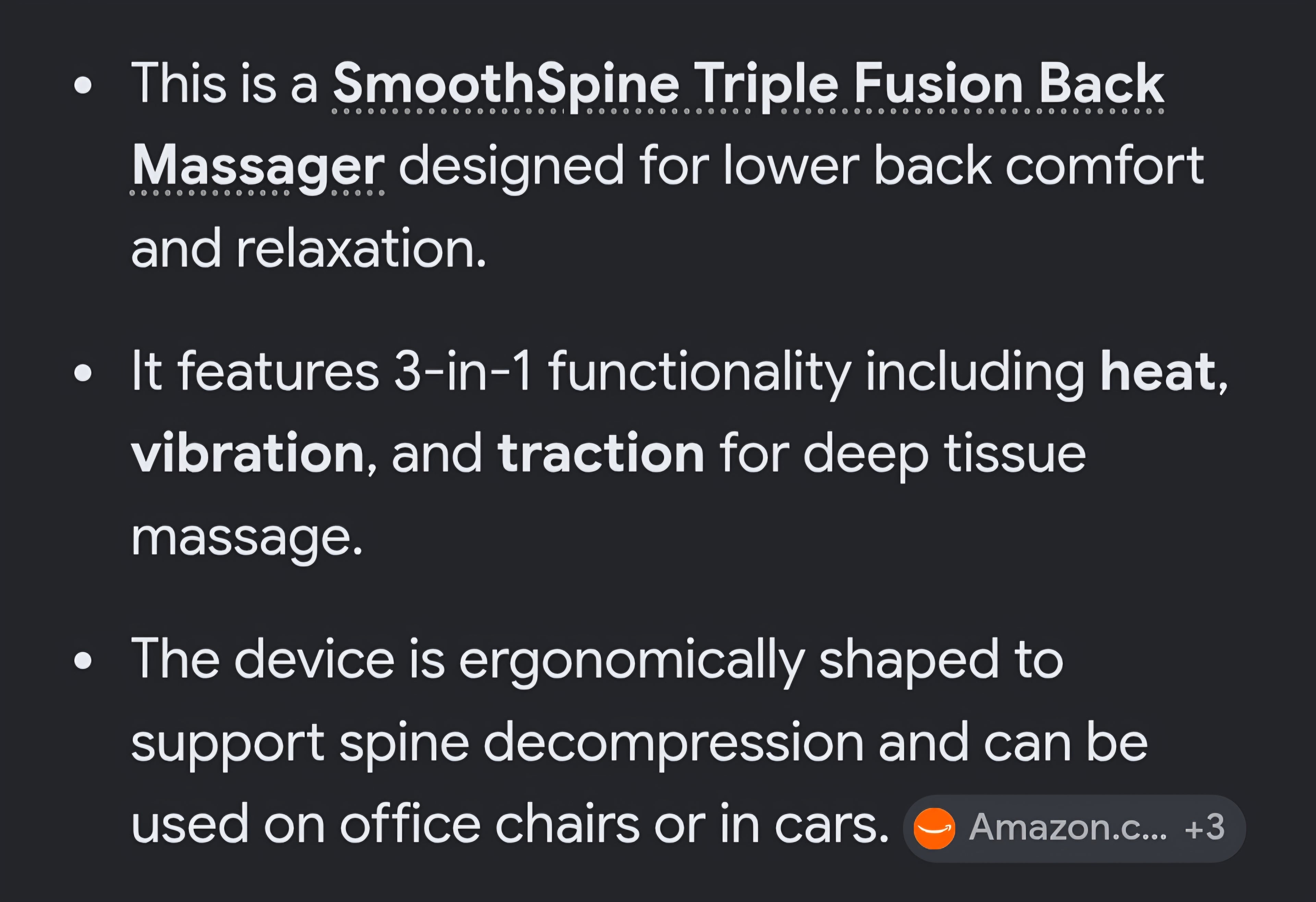 Smooth spine Heat massage ect
