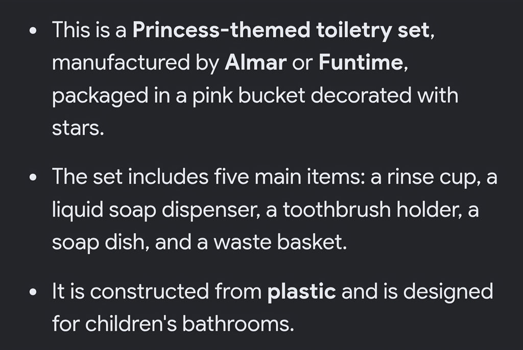 Princesse Toiletry set 5 piece set