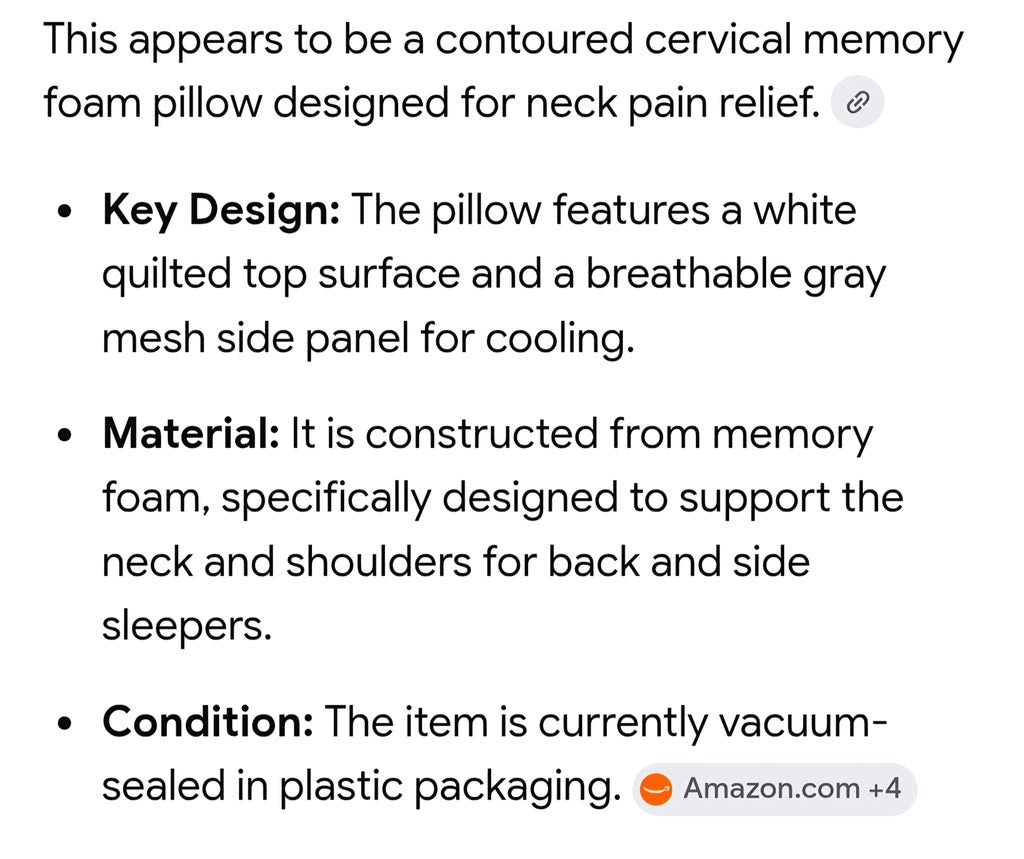 Pillow memory foam