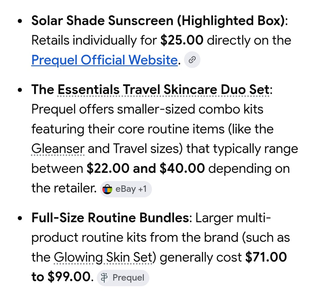 Prequel skin care set