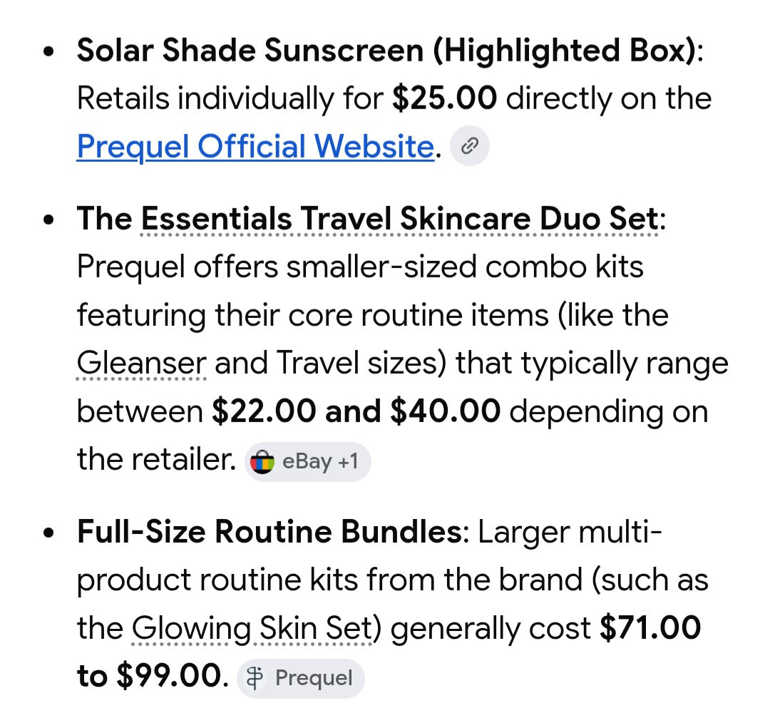Prequel skin care set