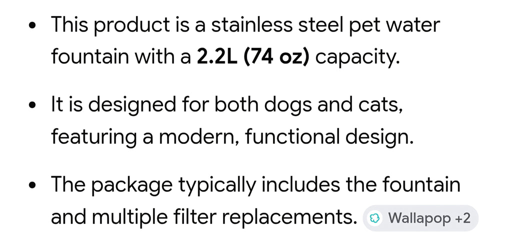 Small pet water fountain