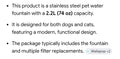 Small pet water fountain