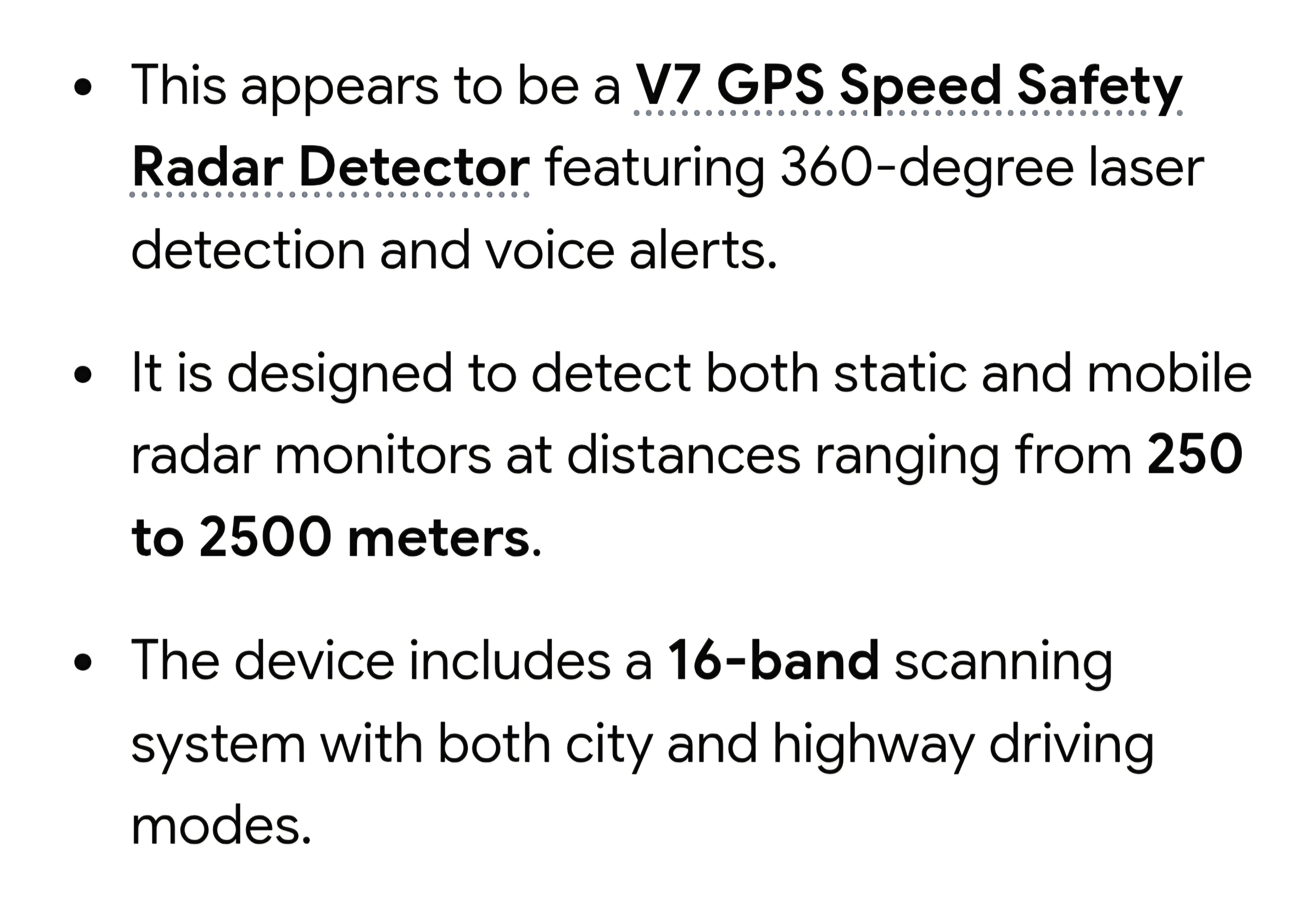 Radar detectors