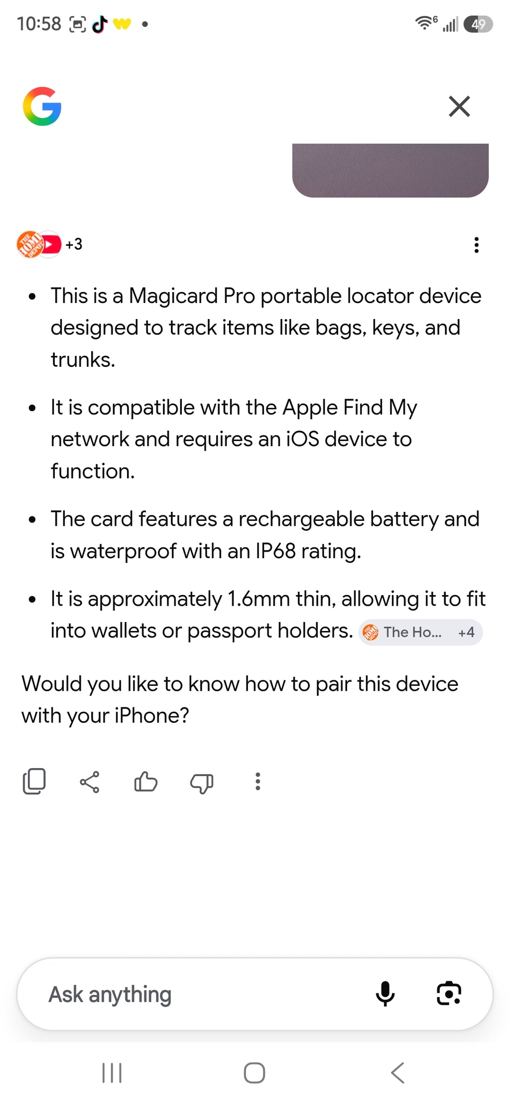 Portable location device works with Apple