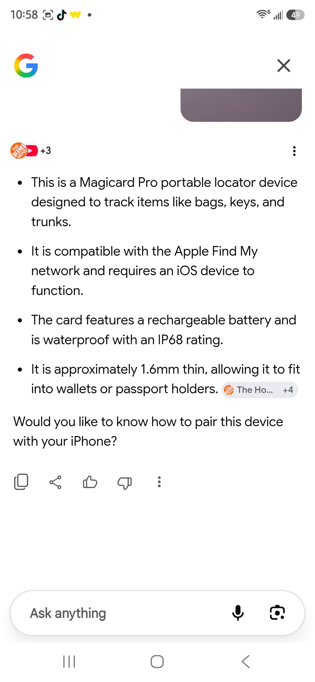 Portable location device works with Apple