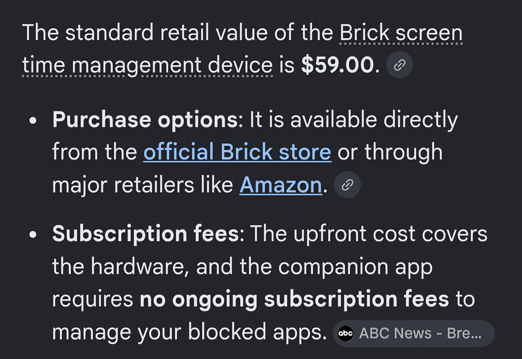 Brick control your screen time device with wall mount