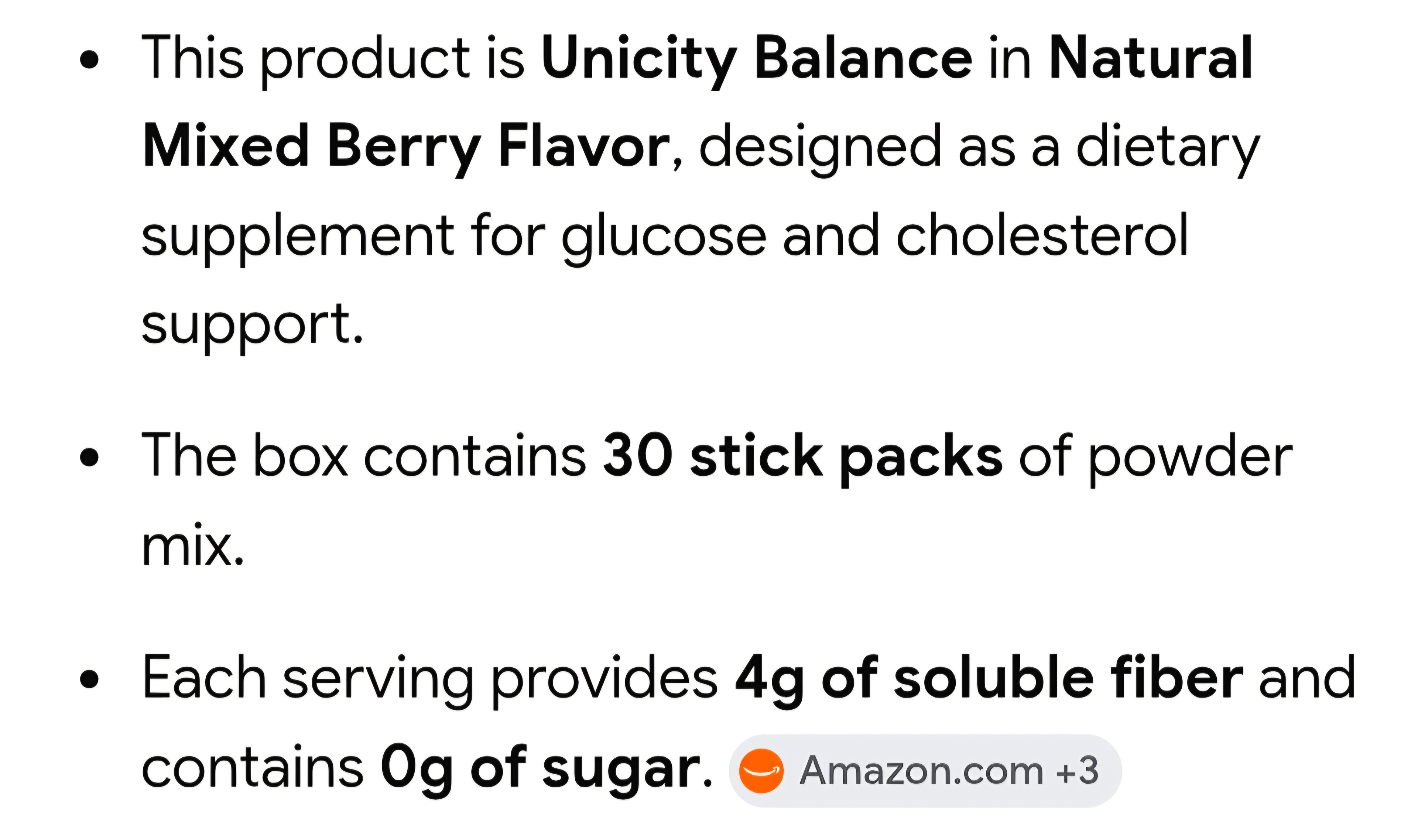 Unicity Balancé Glucose and Cholestérol support Drink Mix
