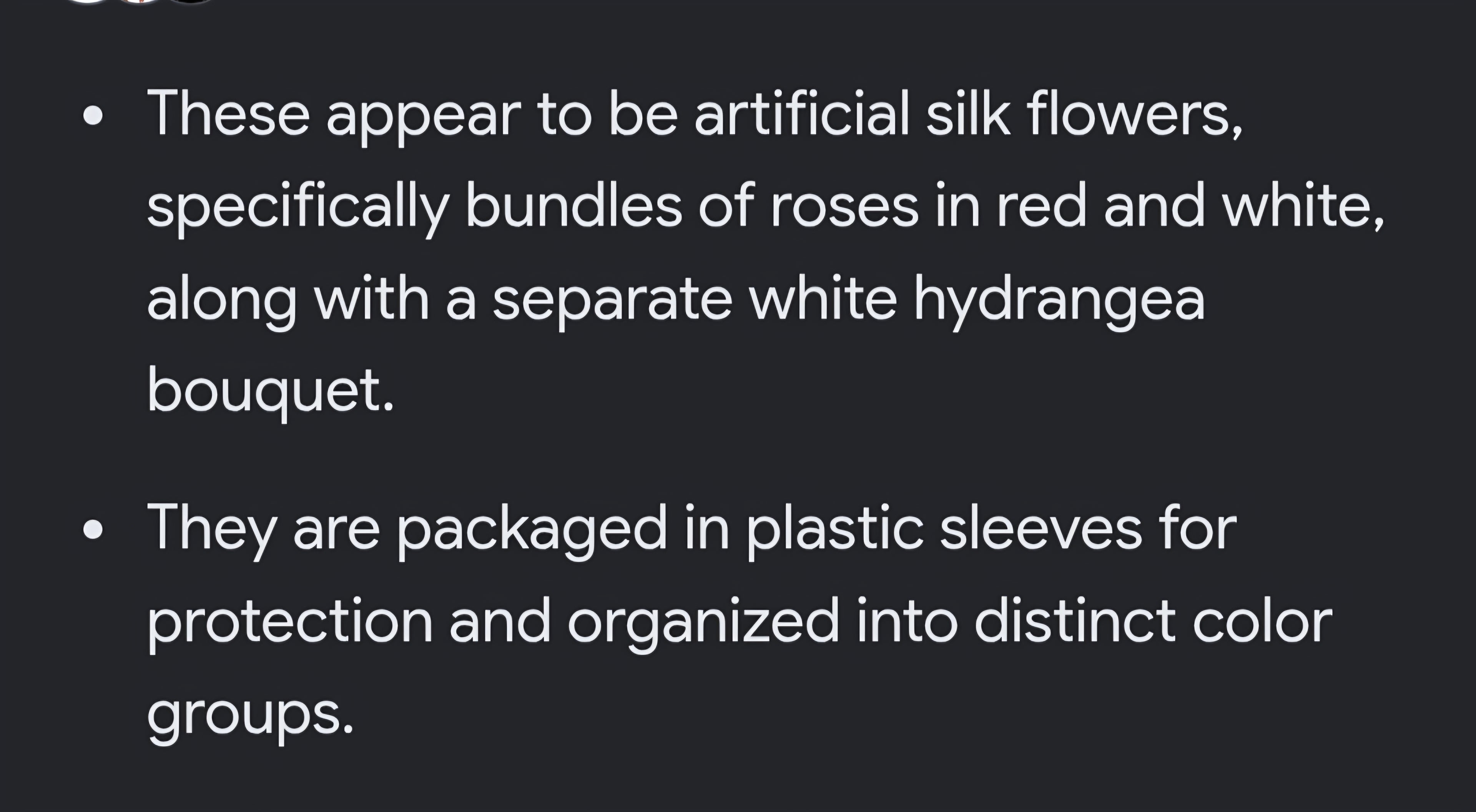 Artificial flower bundle