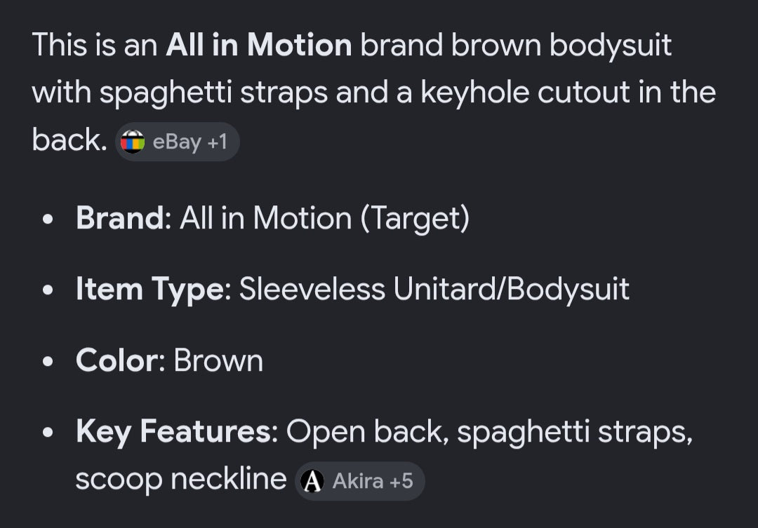 All in motion brown workout body suit