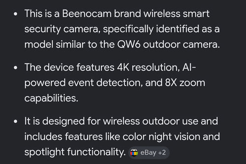 Beenocam smart battery camera