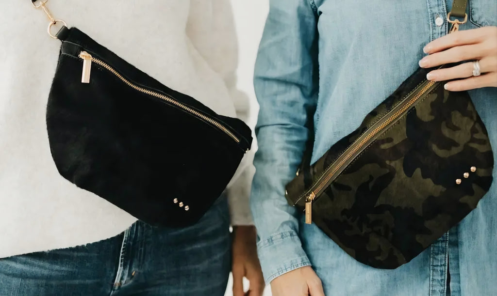 The Hair on Hide Weastern Bum Bag by Pretty Simple in Black