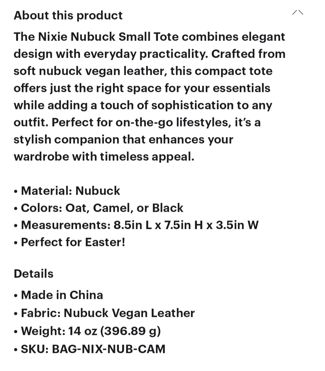By pretty simple / the Nixie Nubuck small tote in color oat