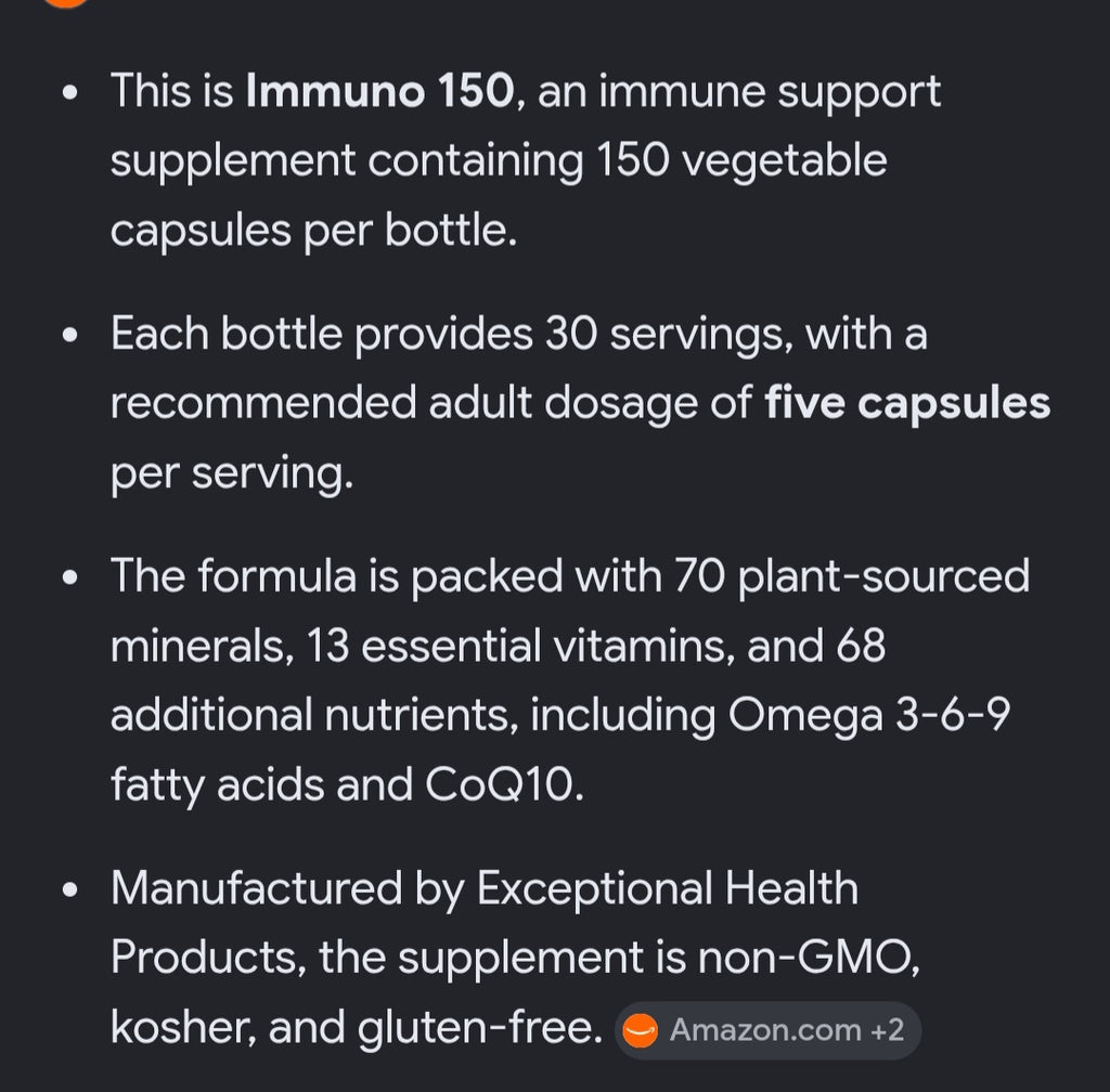 IMMUNO 150 70 plant minérale plus 80 additional nutrients