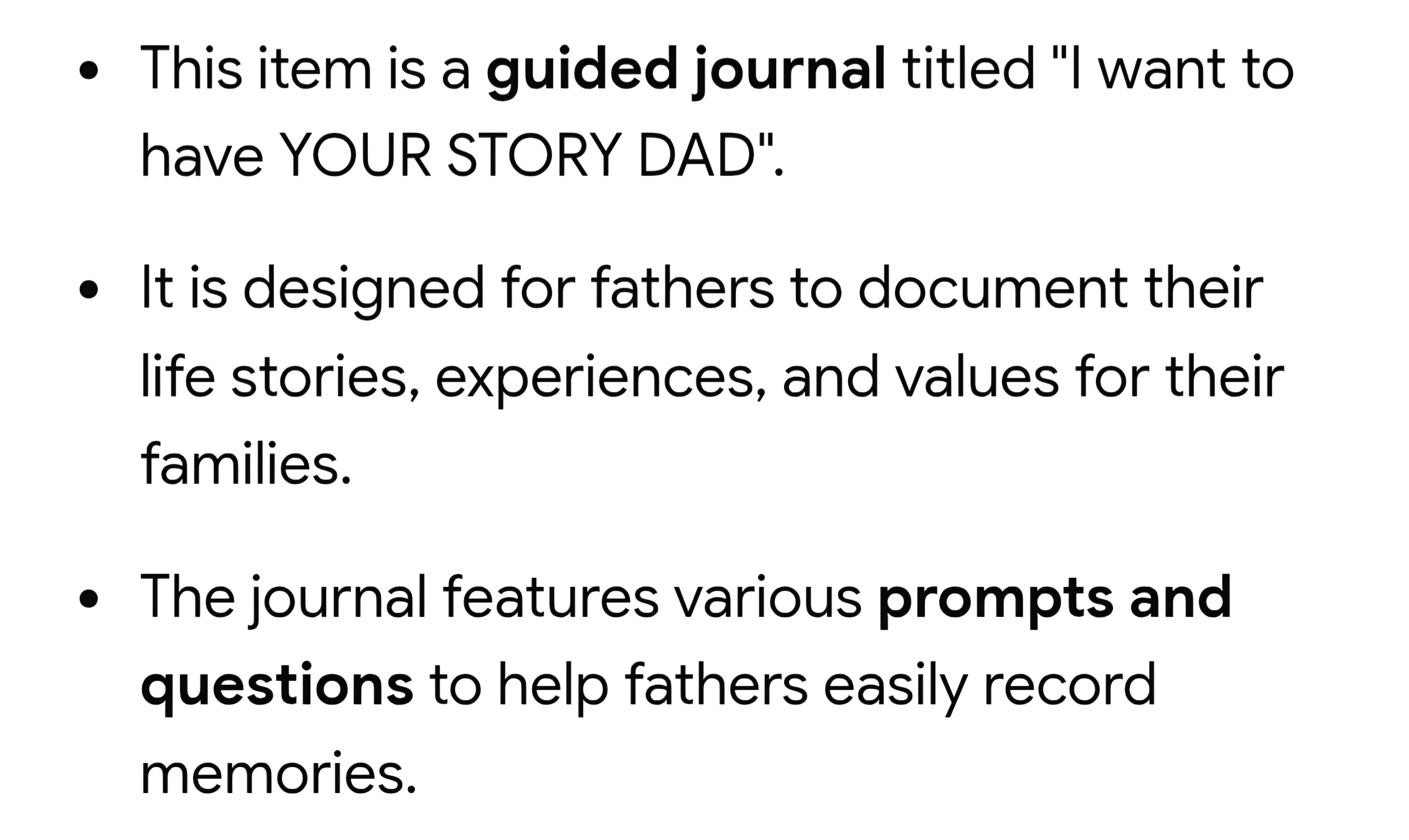 Your Story Dad heartfelt journal for fathers