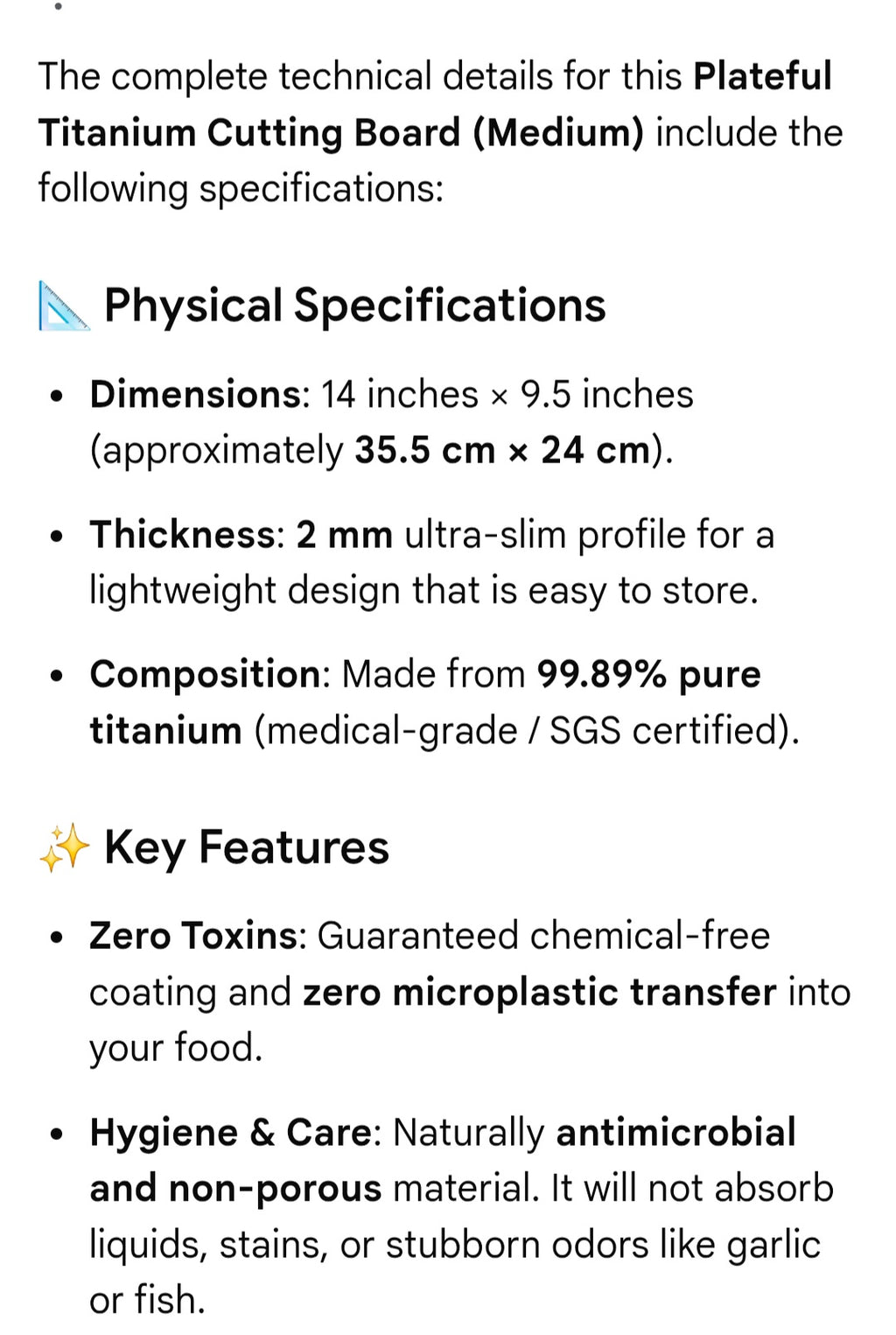Plateful Titanium cutting board