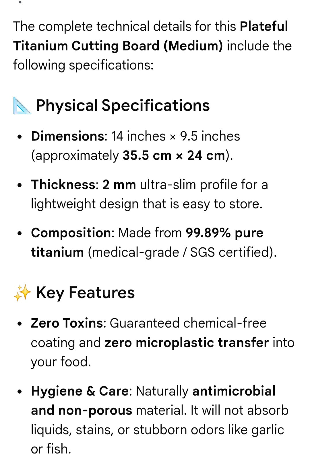 Plateful Titanium cutting board