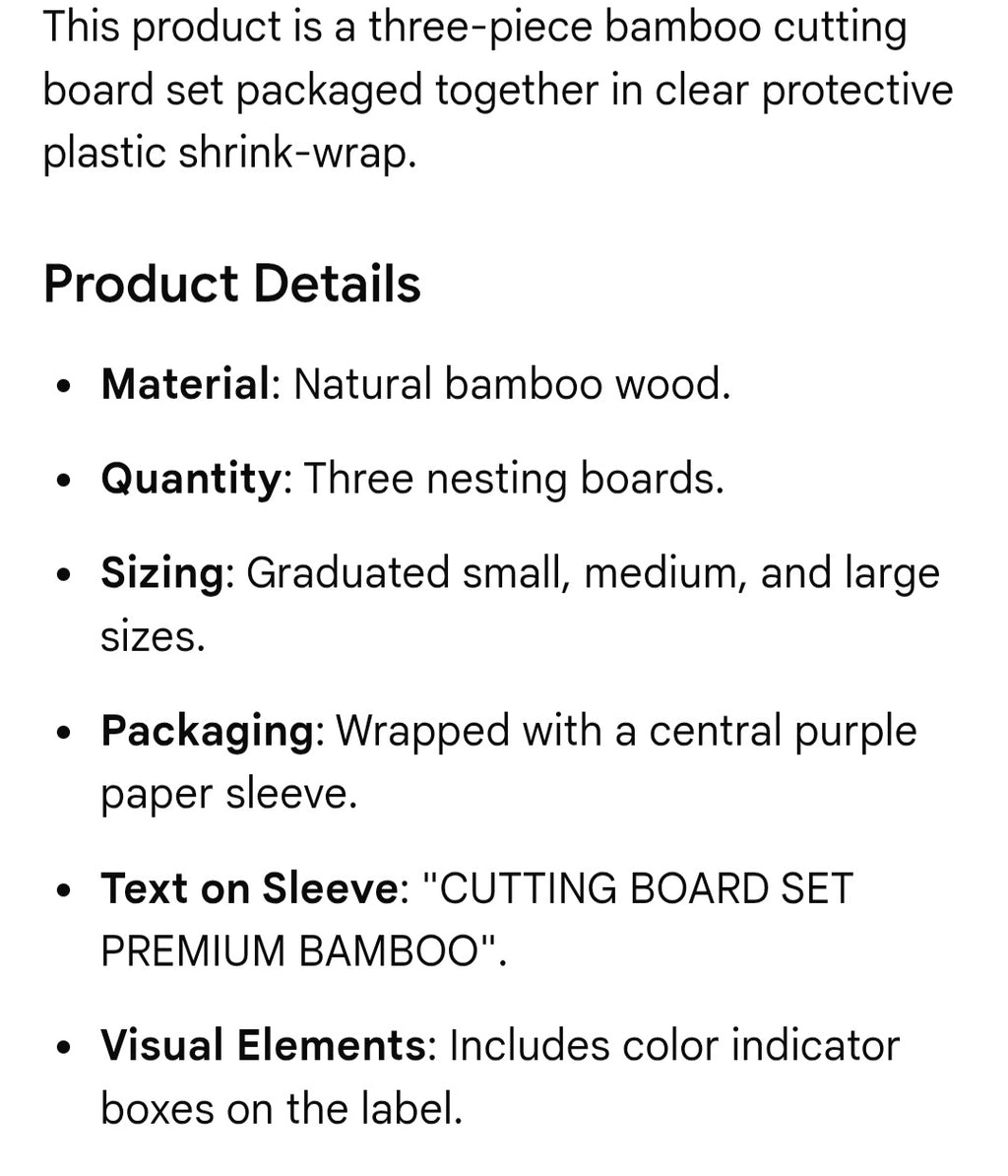 3 pack large meduim small Bamboo Cutting Boards