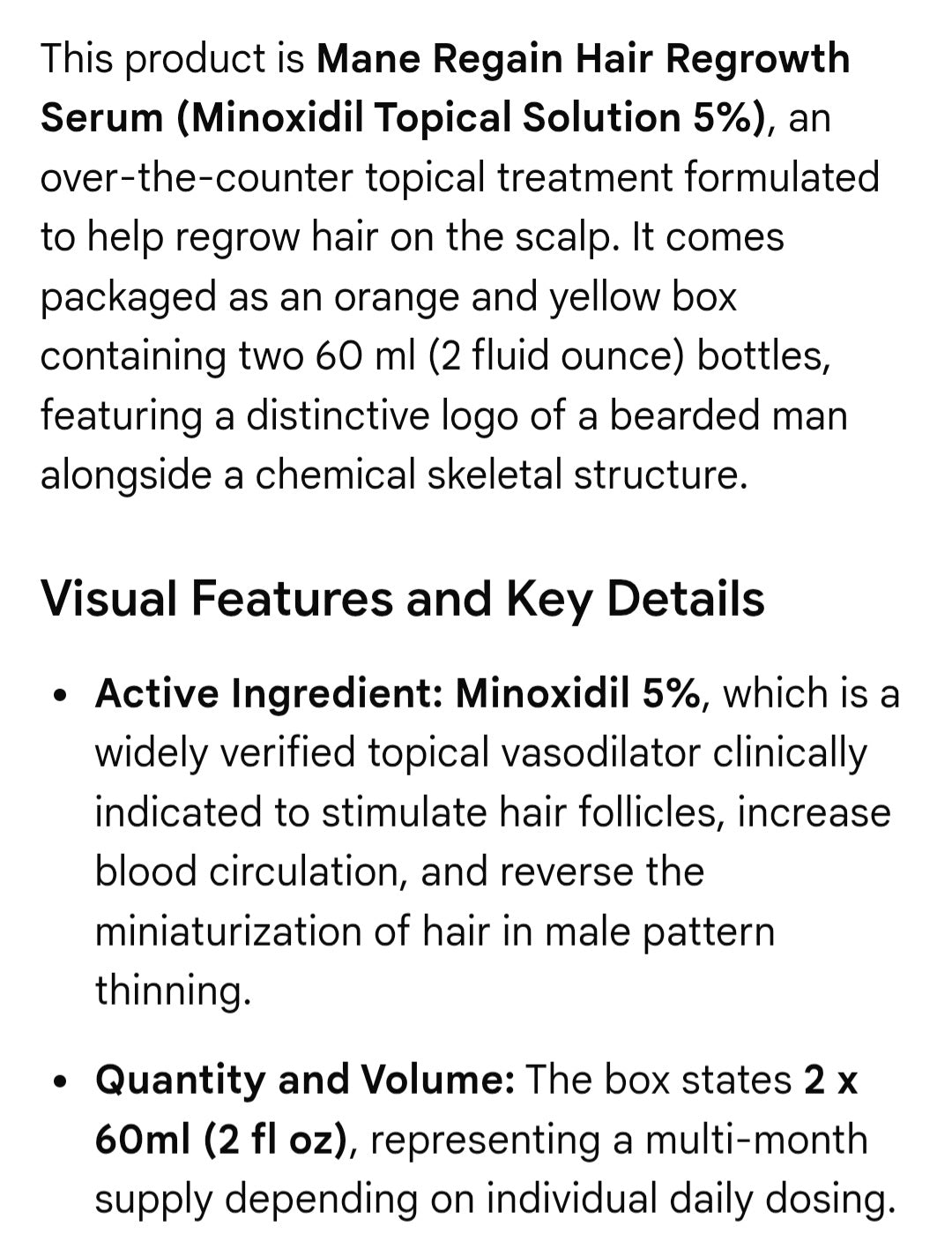 MANE REGAIN Hair regrowth serum for men