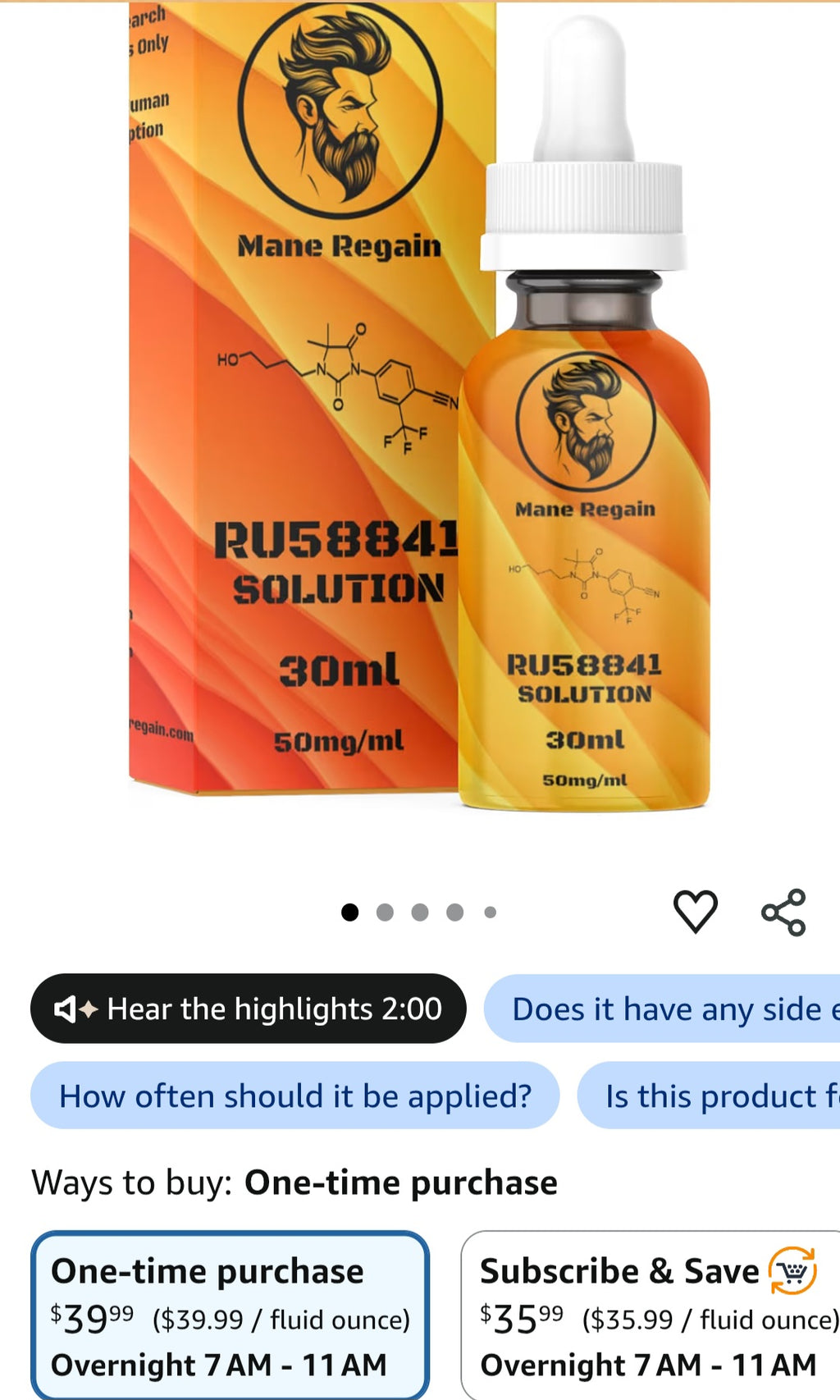 MANE REGAIN Hair regrowth serum for men