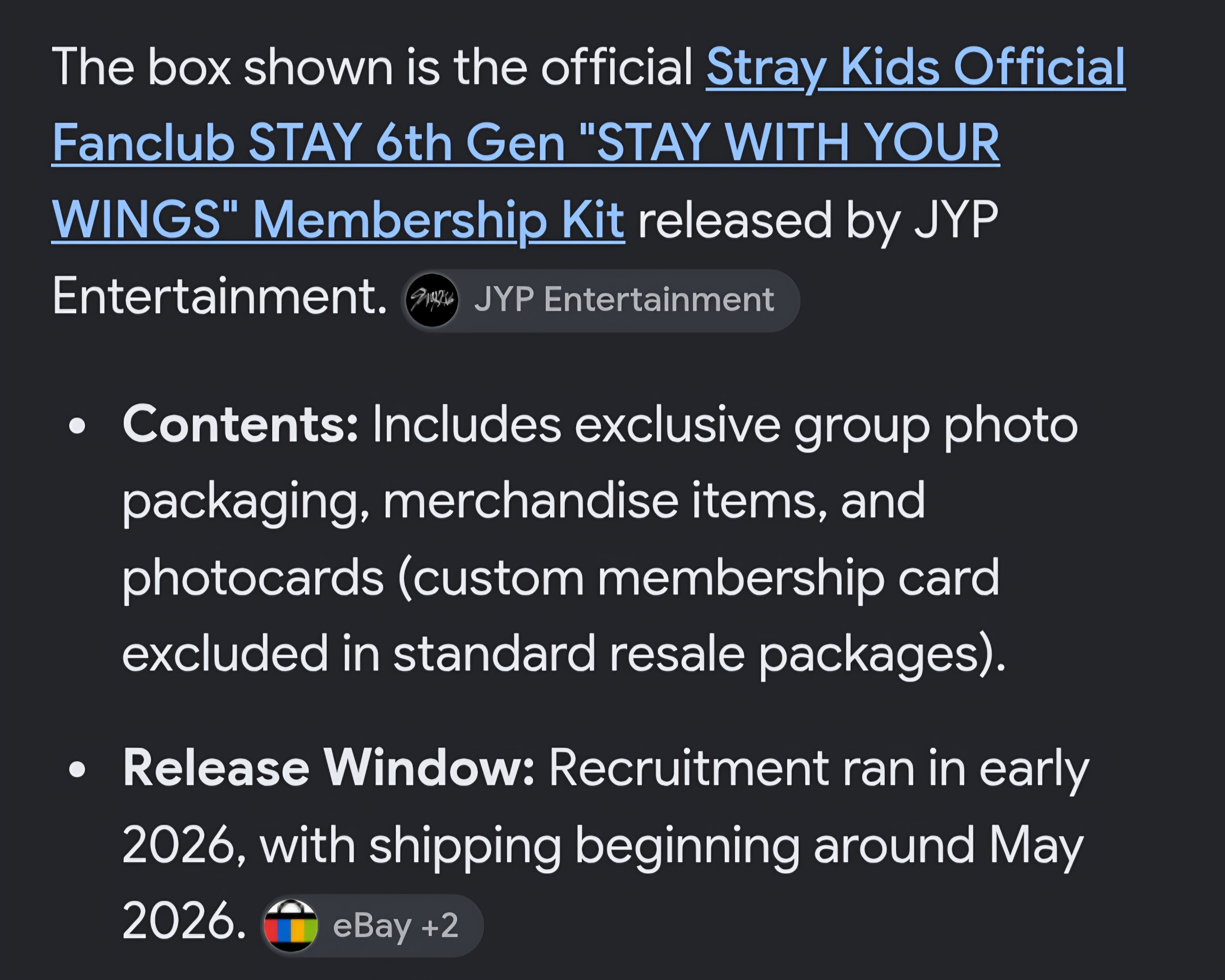 Stay with your wings fan club package