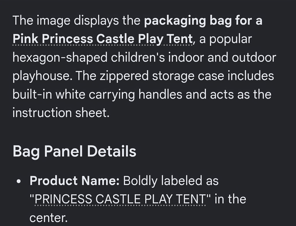 Princess castle play tent