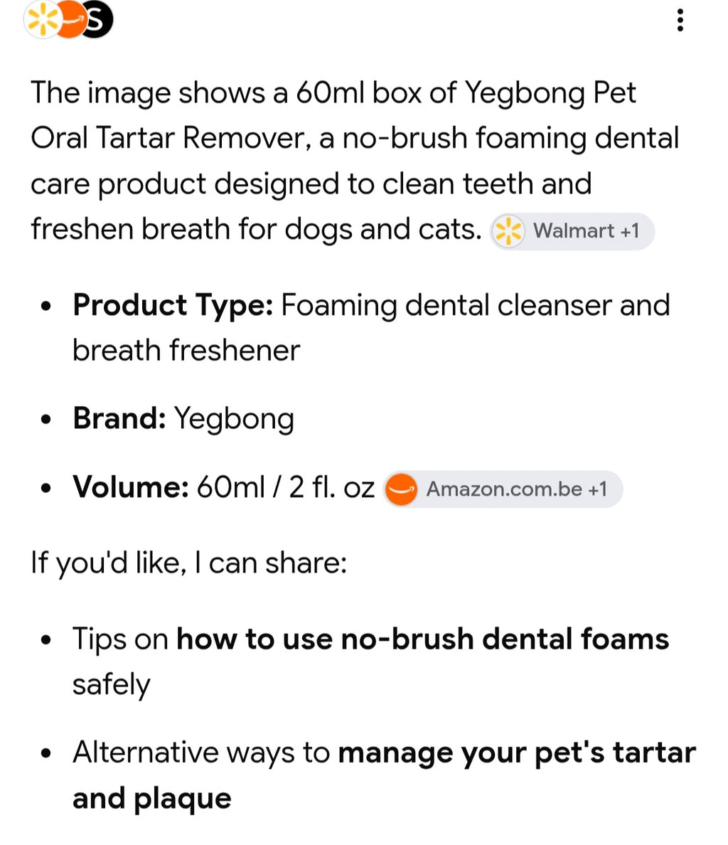 Pet oral tartar remover 2fl oz