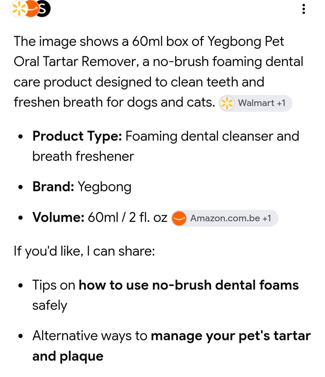 Pet oral tartar remover 2fl oz