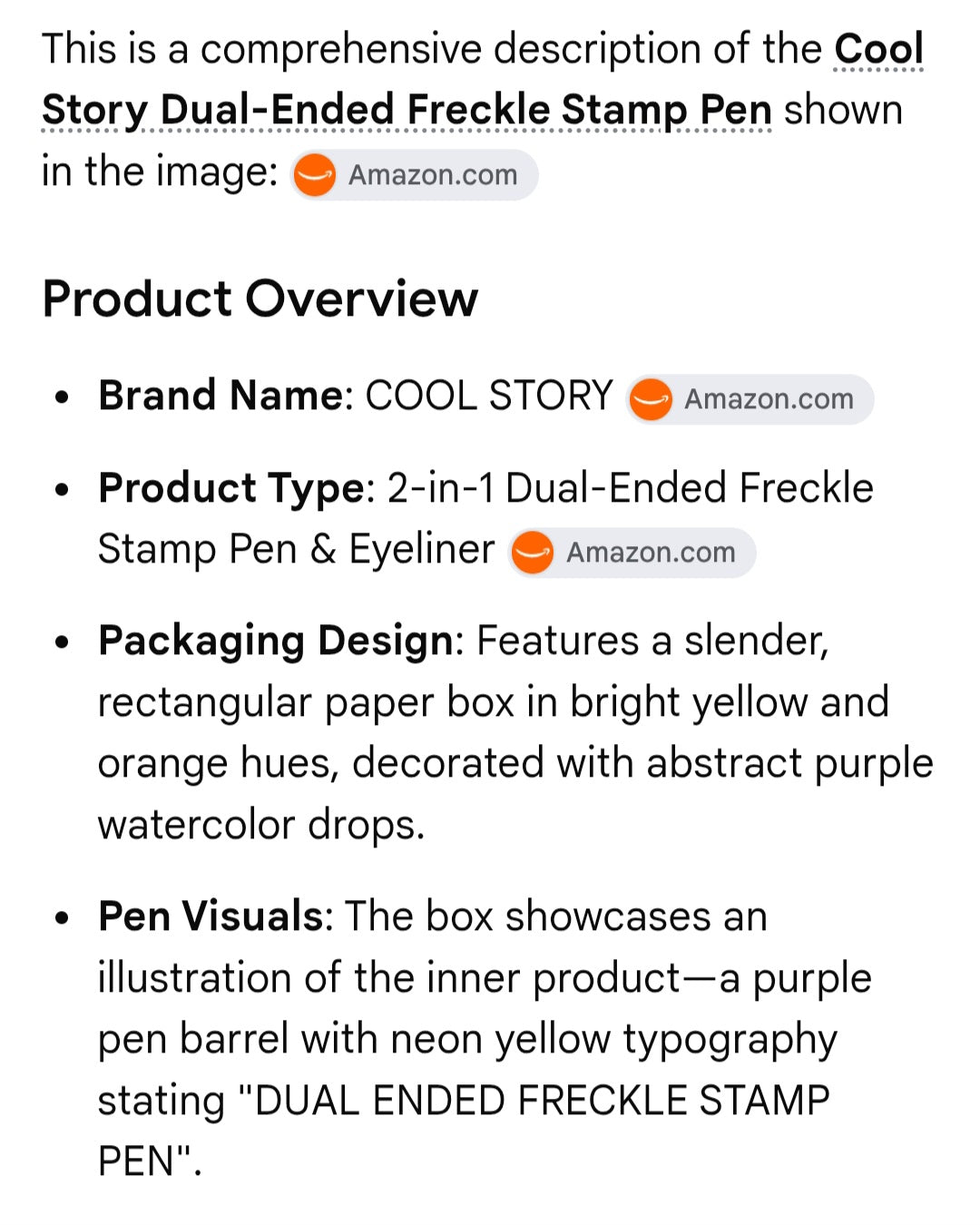 Dual ended freckle stamp pen