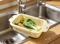 Over the sink draining basket expansion to larger size