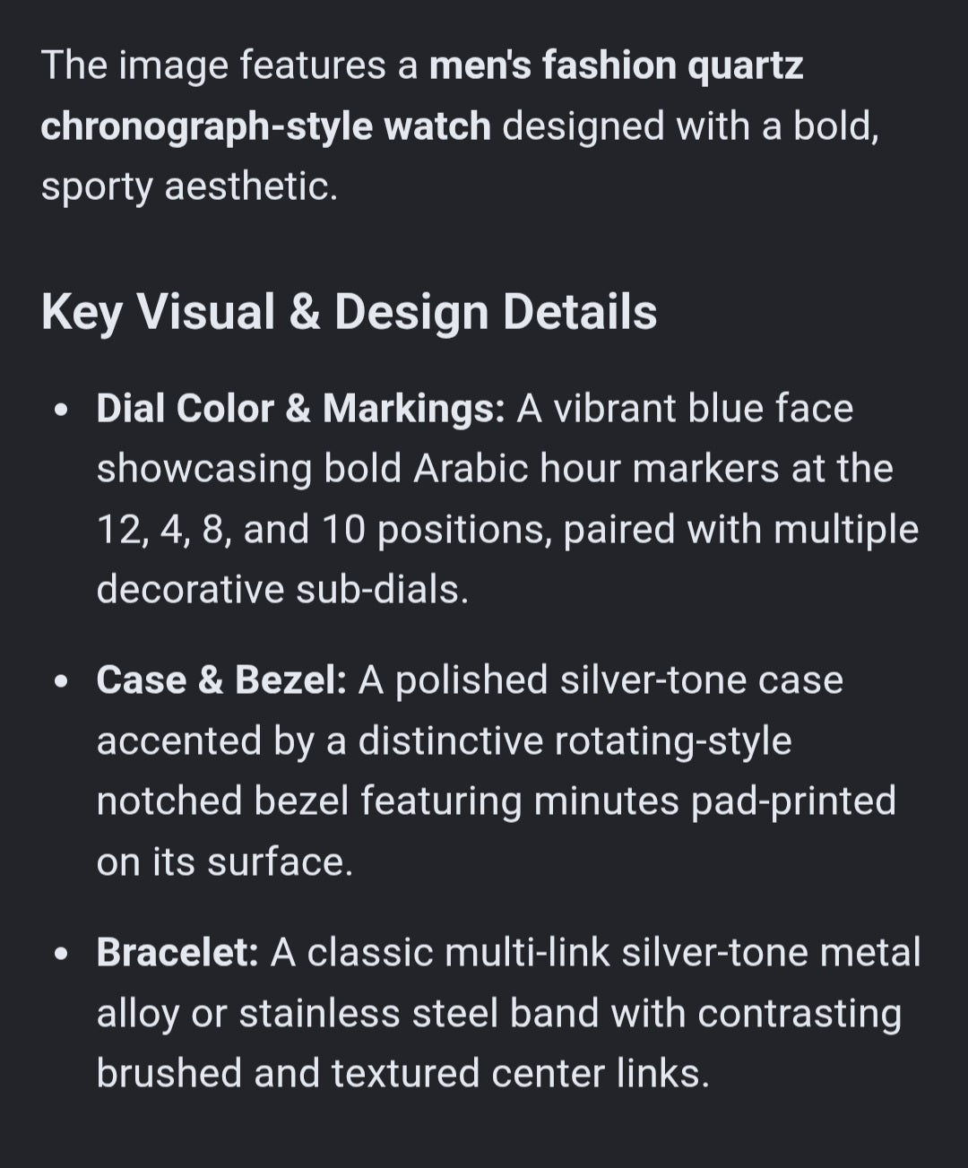 Mens watch face plate is blue zhowe brand