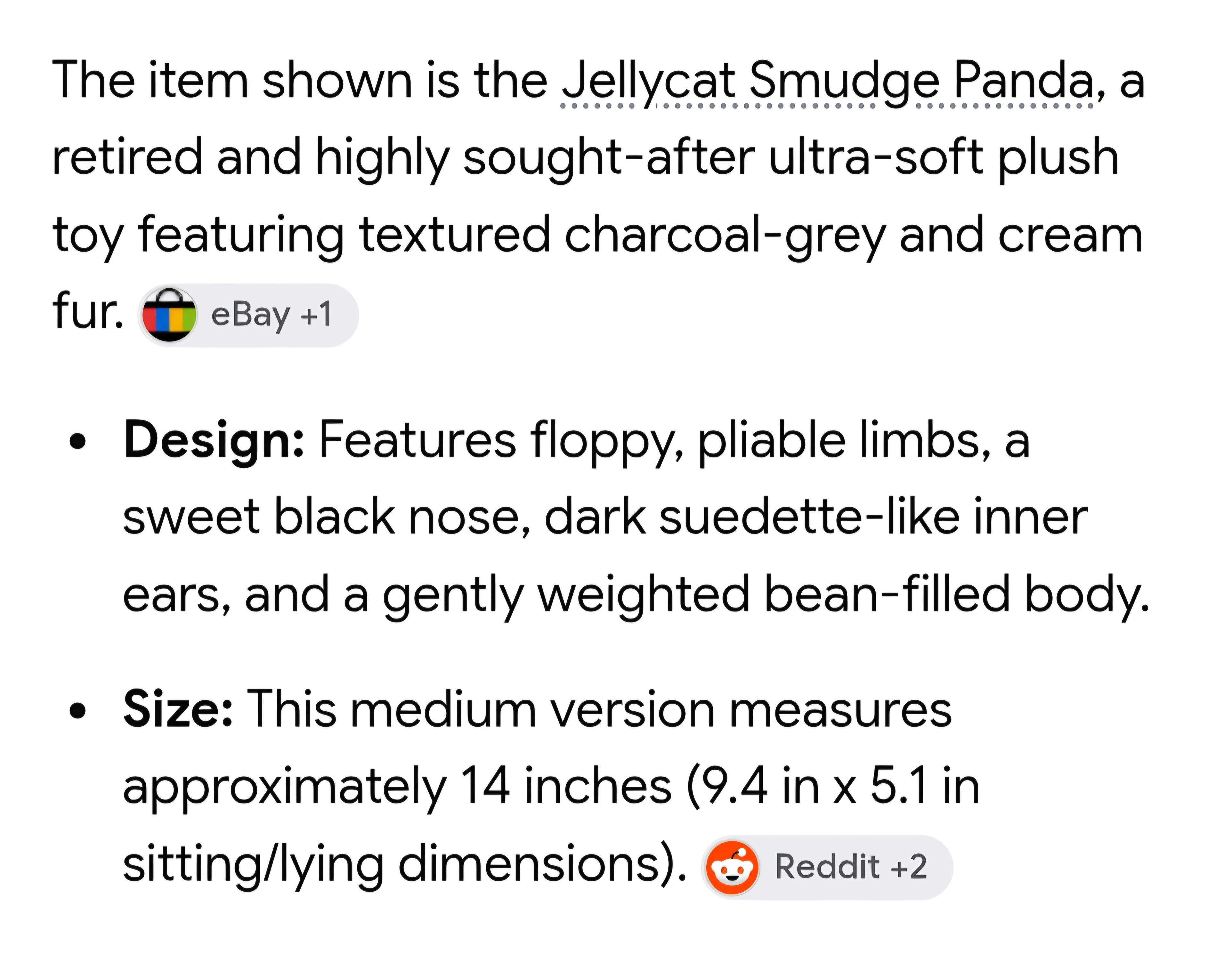 JELLYCAT SMUDGE PANDA