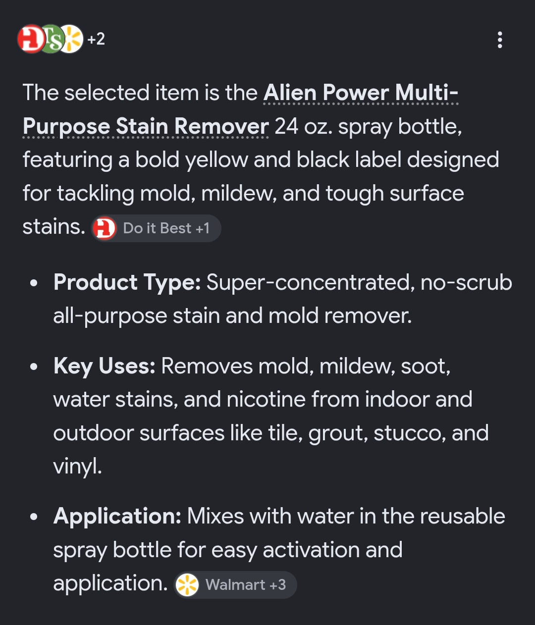 Alien power multi purpose stain remover bundle