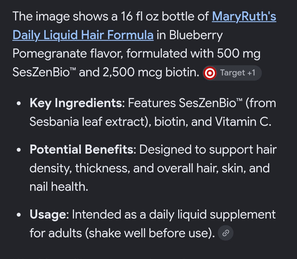 Mary Ruths Hair Support Daily Liquid Blueberry Pomegranate