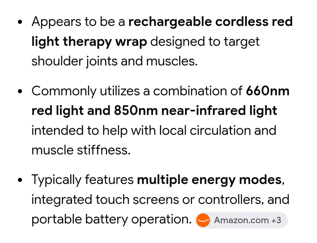 Red light therapy for shoulder