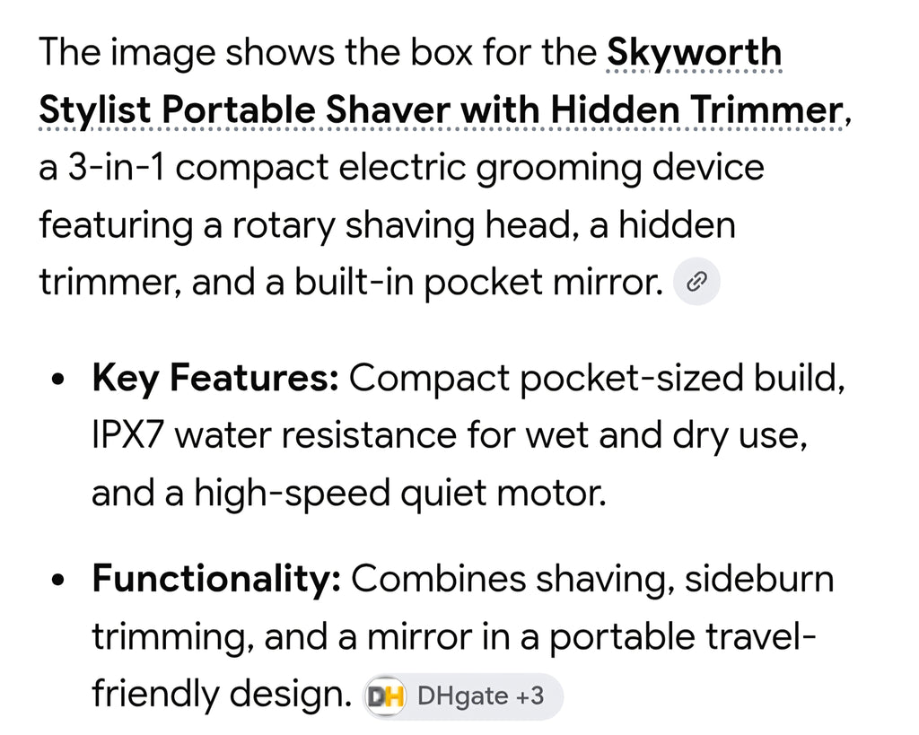 STYLIST portable shaver with hidden trimmer