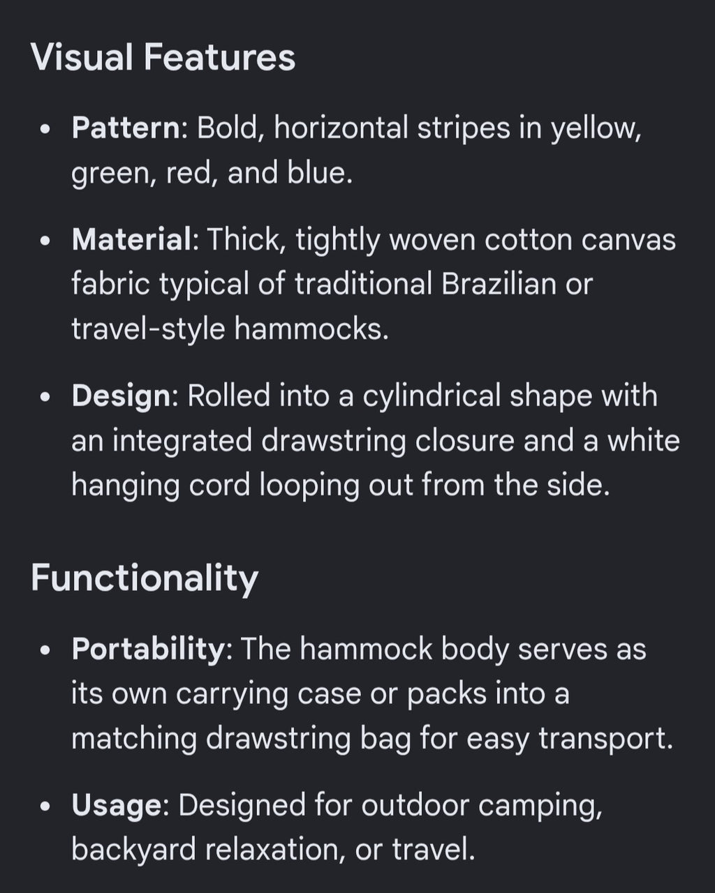 Hammock and carry bag