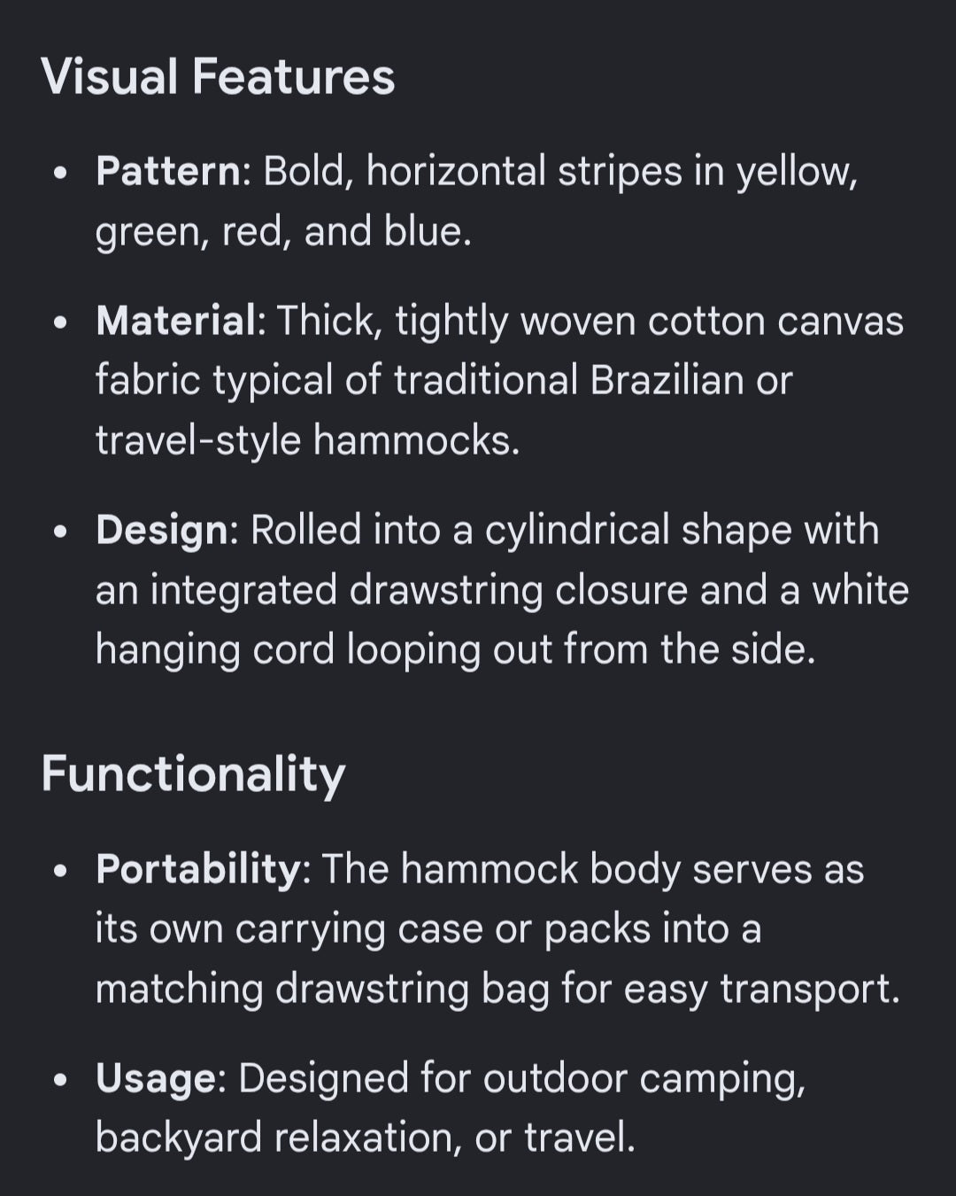 Hammock and carry bag