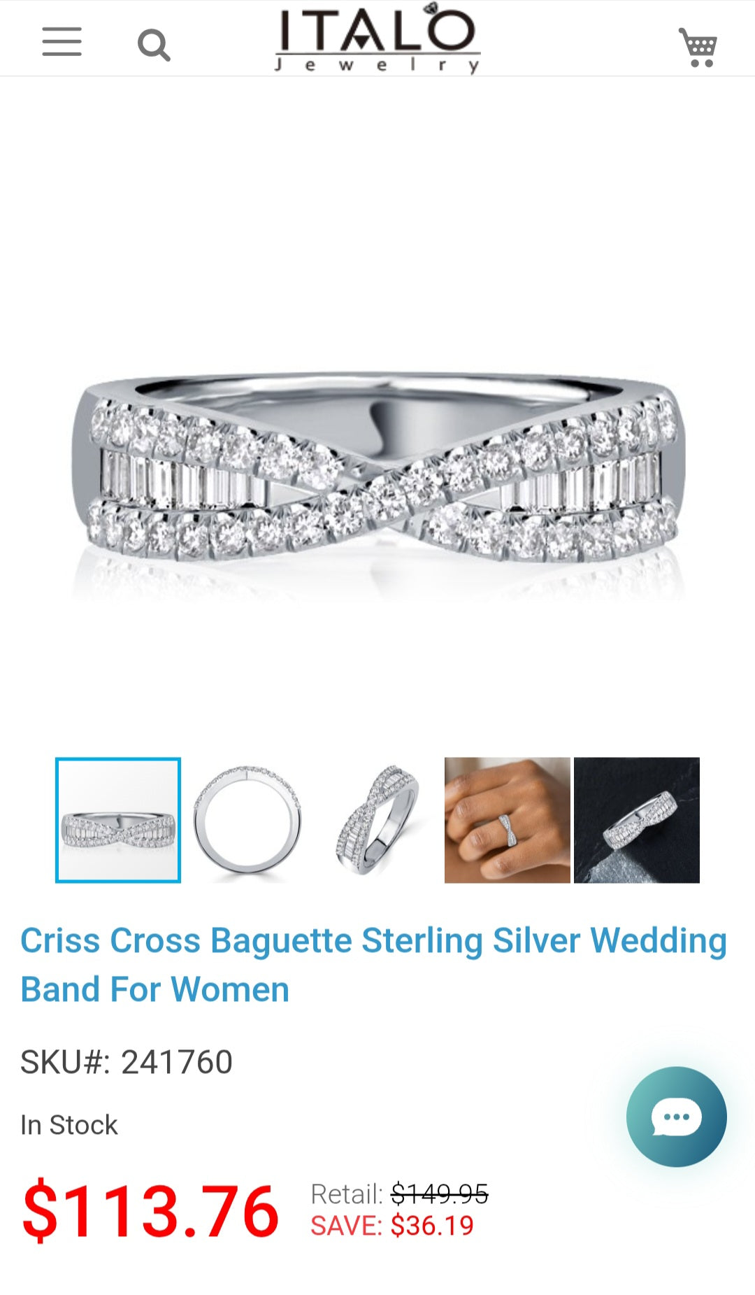 ITALO Jewelry ring size 8